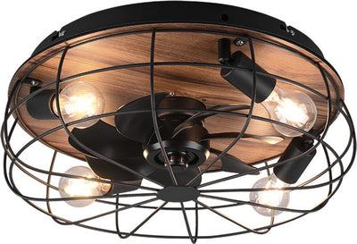 Rl live your light reality trondheim - éventail - noir mat - excl. 4x e27 4 w - lumière commutable séparément - télécommande - montage au plafond - ne convient pas pour un variateur externe - 3 vitesses - minuterie - mode été et hiver