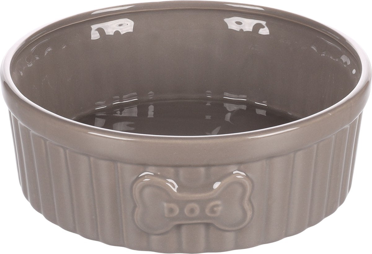 Flamingo - gamelle pour chien mabel - taupe - 20,5 x 20,5 x 7,5 cm