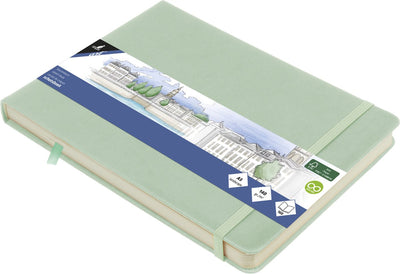 Carnet de croquis Kangaro - a5 paysage - menthe - couverture rigide PU - avec élastique et ruban