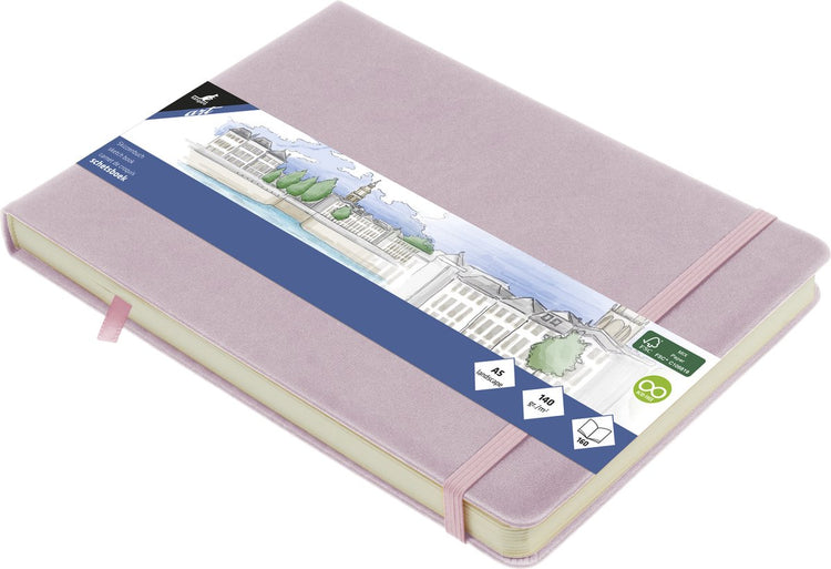 Carnet de croquis Kangaro - paysage a5 - violet - couverture rigide en polyuréthane - avec élastique et ruban - k-861233