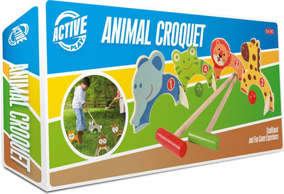 Tactique Ensemble de croquet d'animaux en bois