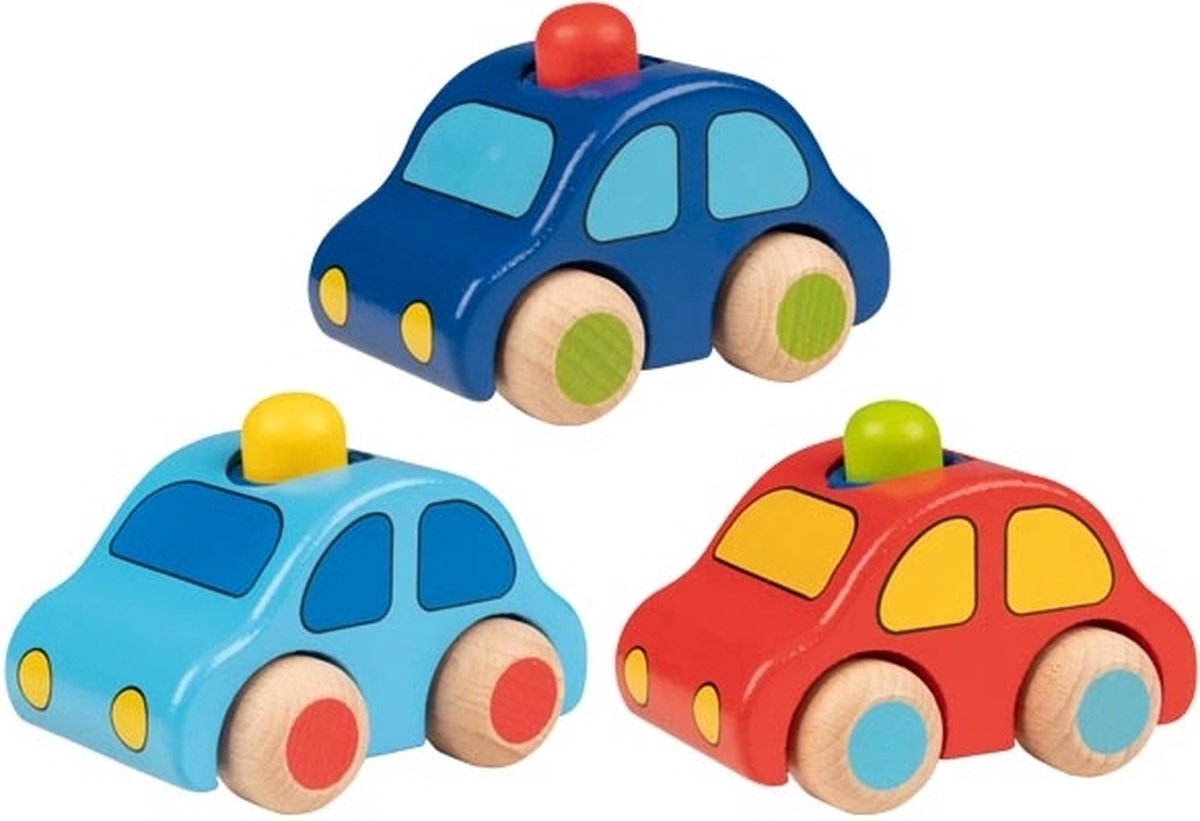 Véhicule en bois Goki avec corne