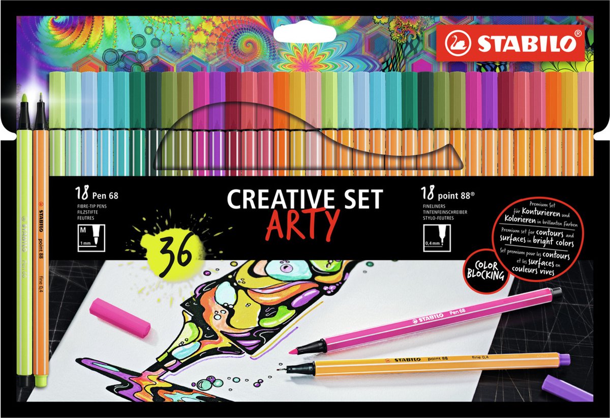 Stabilo Stabilo Set Arty Felt -Tip stylos 68 88 36 pièces