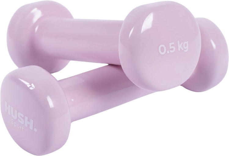 Hush sport - set d'haltères 2 x 0,5 kg rose - revêtement en vinyle avec poignée antidérapante - fonte - conception hexagonale pratique - adapté à l'entraînement de force fitness
