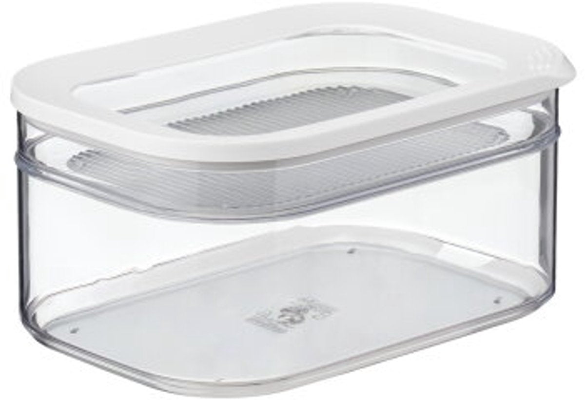 Boîte réfrigérée Mepal module 2 pièces - 550 + 2000 ml - récipient pour aliments frais - à conserver clairement au réfrigérateur - blanc