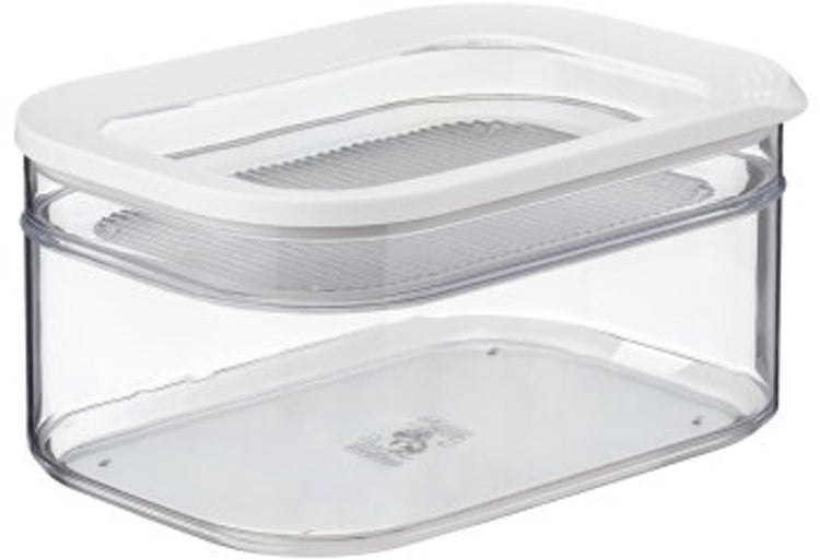 Boîte réfrigérée Mepal module 2 pièces - 550 + 2000 ml - récipient pour aliments frais - à conserver clairement au réfrigérateur - blanc