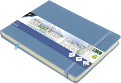 Carnet de croquis Kangaro - a5 paysage - bleu ciel - avec élastique et ruban