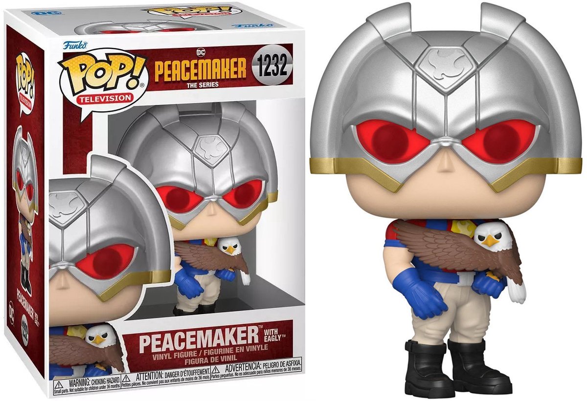 Funko Peacemaker - DC Comics Pop! TV Peacemaker avec figurine de collection aigle 9 cm - multicolore