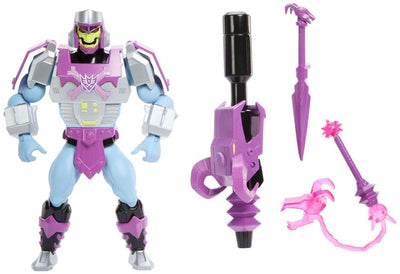 Figurine Mattel Les Maîtres de l'Univers X Transformers Megatron Armor Skeletor HEO Figurine articulée exclusive européenne 14 cm
