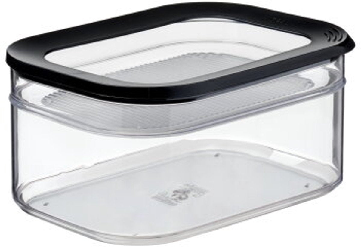 Boîte réfrigérée Mepal module 2 pièces - 550 + 2000 ml - récipient pour aliments frais - à conserver clairement au réfrigérateur - noir