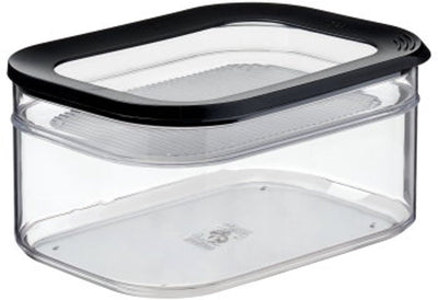 Boîte réfrigérée Mepal module 2 pièces - 550 + 2000 ml - récipient pour aliments frais - à conserver clairement au réfrigérateur - noir