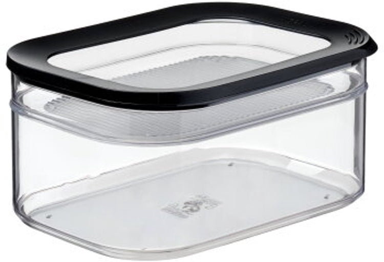 Boîte réfrigérée Mepal module 2 pièces - 550 + 2000 ml - récipient pour aliments frais - à conserver clairement au réfrigérateur - noir
