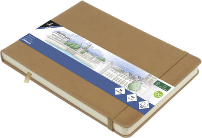 Carnet de croquis Kangaro a5 paysage - taupe - couverture rigide - avec élastique et ruban