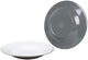 Bo-camp - assiette creuse - bicolore - mélamine - 4 pièces - gris