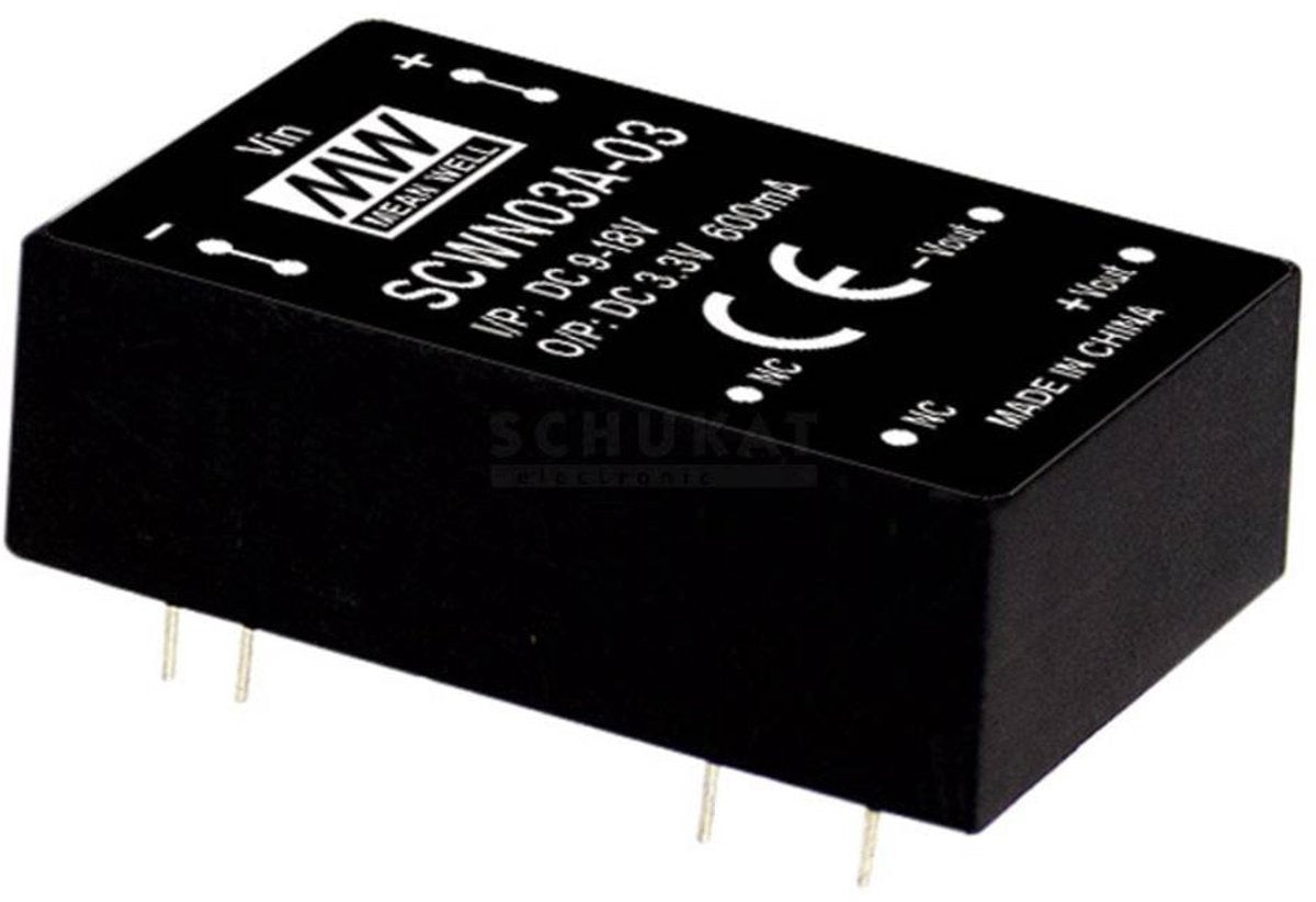 Mean well scwn03b-05 module convertisseur dc dc 600 ma 3 w nombre de sorties : 1 x contenu 1 pièce(s)