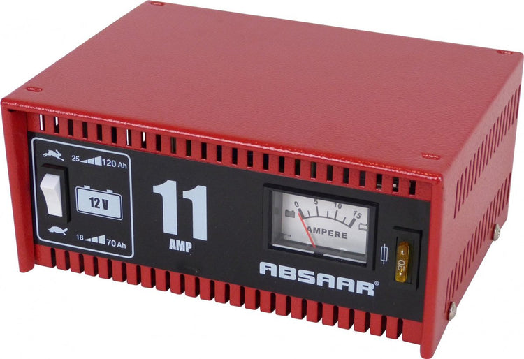 Chargeur de batterie Absaar 12 volts 18-120 ah 11 ampères rouge