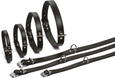 Beeztees - collier pour chien - cuir - noir - 32-37 cm x 16 mm