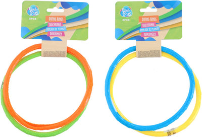 Eddy Toys anneaux de plongée 2 pièces - jouets de natation anneaux de plongée enfants - jouets aquatiques plongée - couleurs frappantes - 1 combinaison de couleurs aléatoire