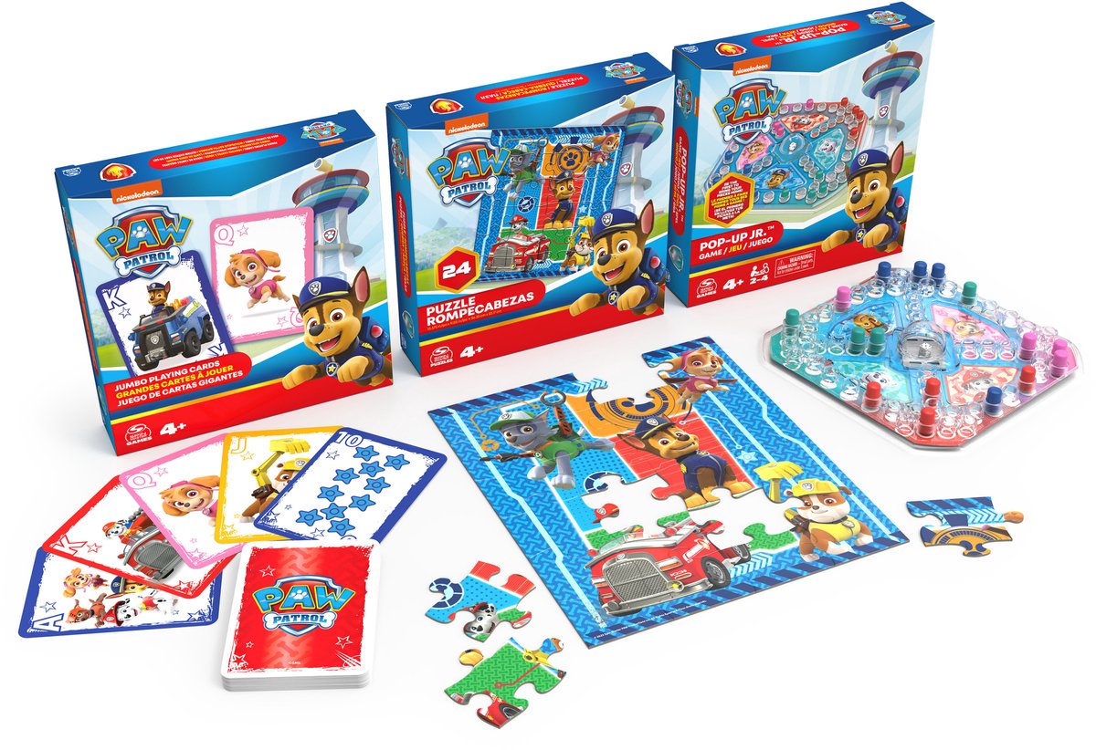 Spin Master Games Paw Patrol - Ensemble de jeux - Jeu pop-up, puzzle et cartes à jouer
