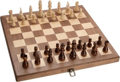Cassette d'échecs Philos noyer grand carré 42 mm, hauteur roi 80 mm
