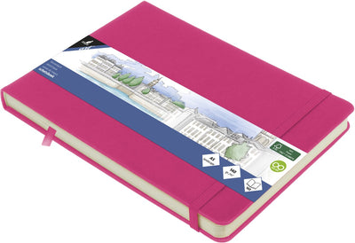 Carnet de croquis Kangaro - paysage a5 - rose vif - avec élastique et ruban - k-861310