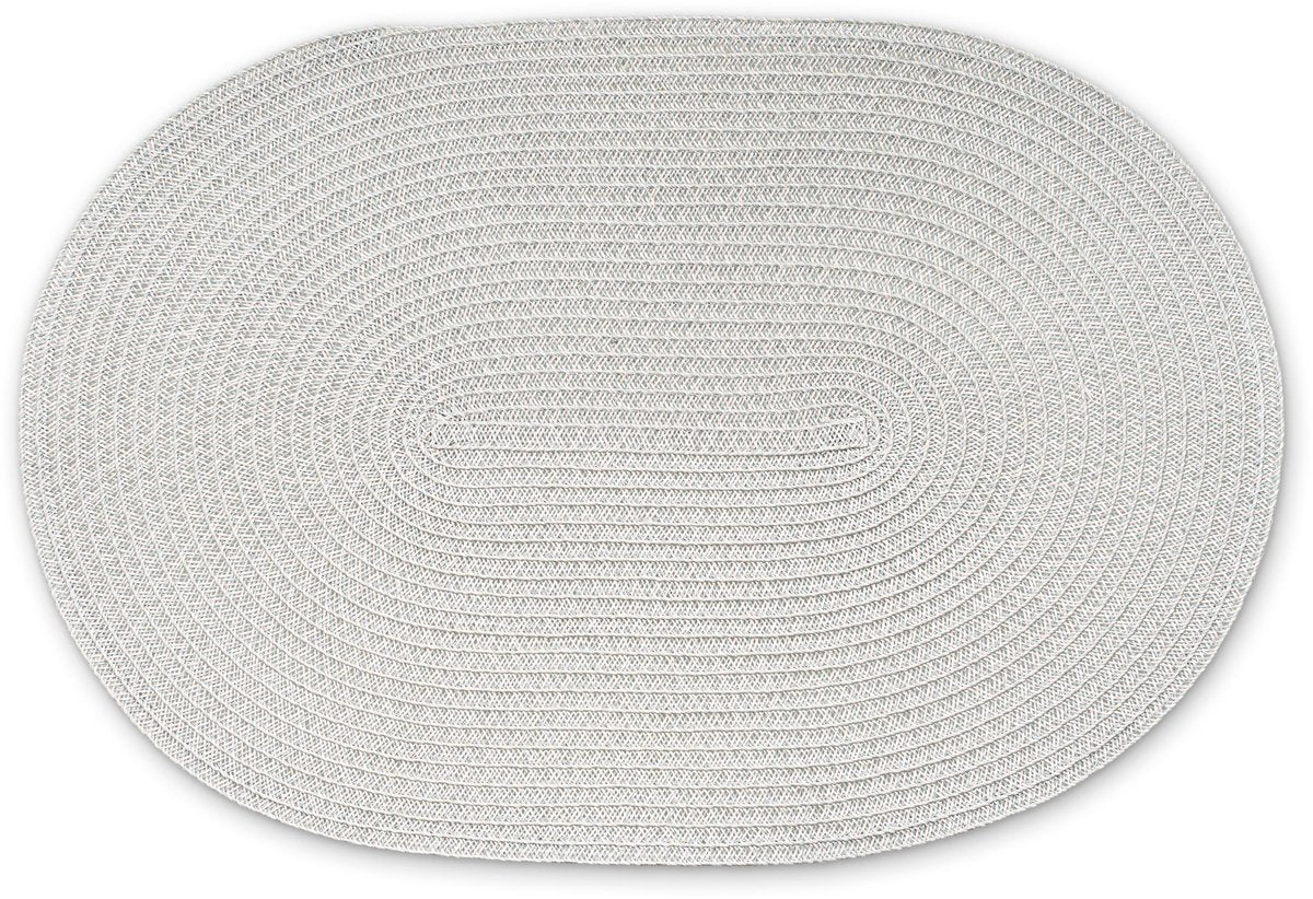 Continenta set de table ovale, set de table, set de table, fibre synthétique, gris clair, 45 x 31 cm, 6619