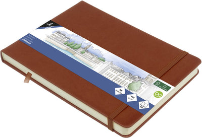 Carnet de croquis Kangaro a5 paysage - cognac - couverture rigide - avec élastique et ruban