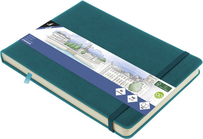 Carnet de croquis Kangaro - a5 paysage - turquoise foncé - avec élastique et ruban - k-861314