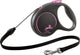 Flexi | ligne rétractable noir design cordon rose