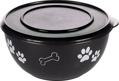 Flamingo kena avec couvercle - pot à nourriture et à boire pour chiens - pot à nourriture avec couvercle kena noir l 17,2cm 1250ml - 1pc - 129689 - 1pc