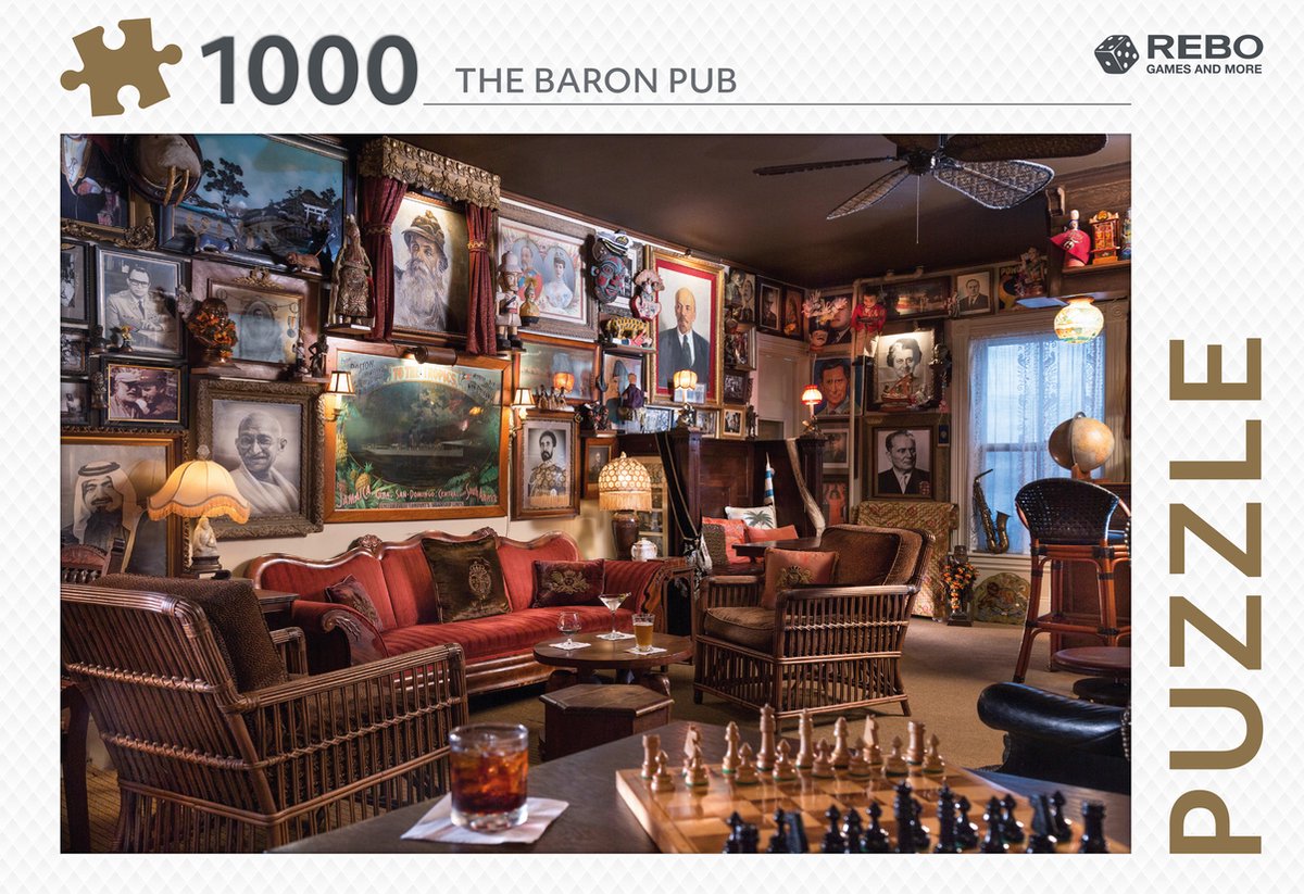 Puzzle Rebo 1000 pièces - Le baron pub puzzle en carton.