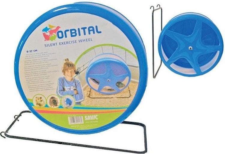Savic roue de roulement orbitale blanc bleu - roue de roulement silencieuse rongeurs - 27 cm