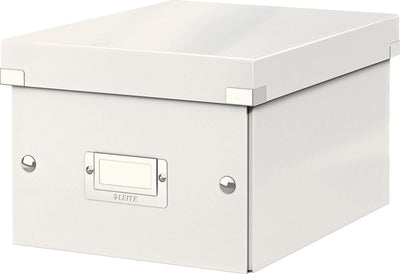 Petite boîte de rangement Leitz wow click store - carton recyclé à 84 % - 22 x 28,2 cm (lxhxp) - pour formats a5 - blanc