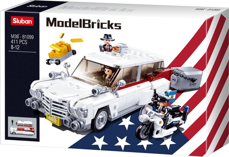 Sluban modèle briques American Robber Van jouets de construction pour enfants à partir de 8 ans - jouet de construction modélisme - boîte de construction avec 411 blocs de construction - m38-b1099