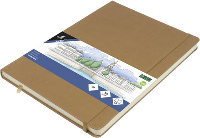 Carnet de croquis Kangaro a4 - taupe - couverture rigide - avec élastique et ruban