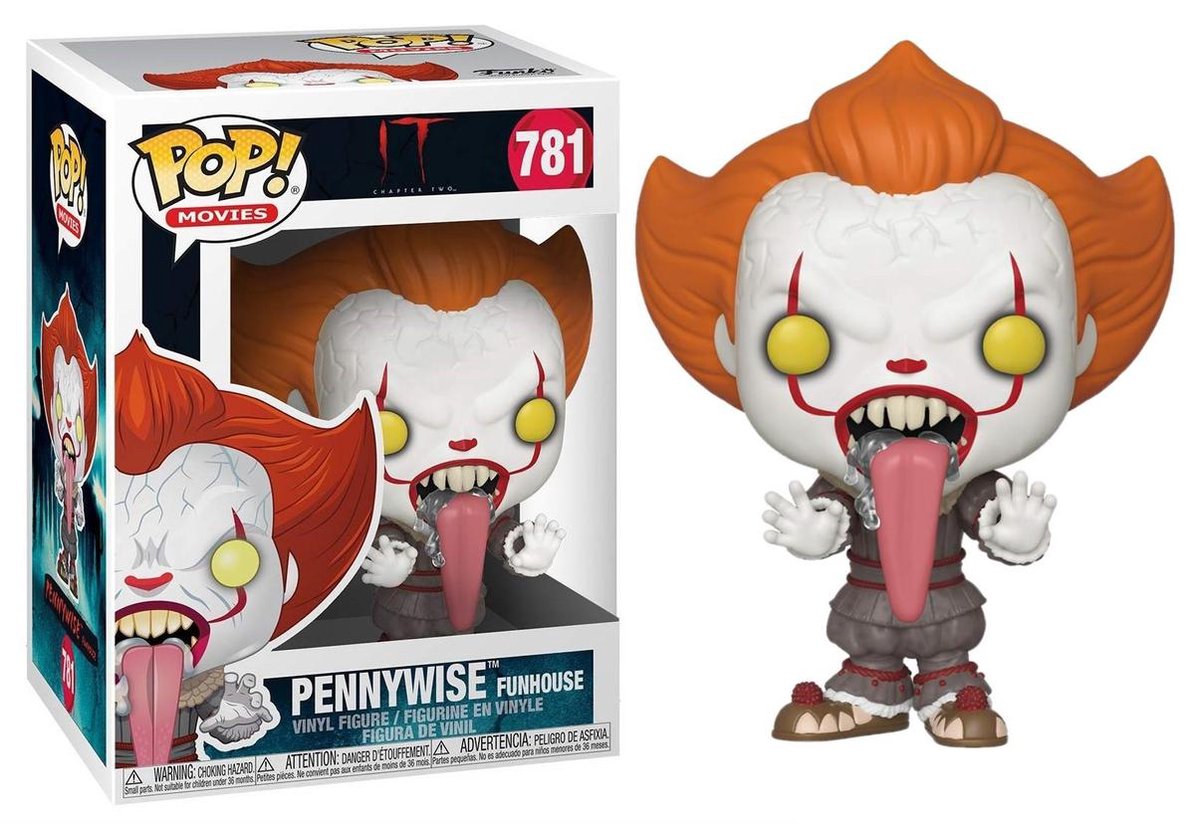 Funko Pennywise 9 cm pop! figurine en vinyle - Stephen King's It 2 avec langue de chien