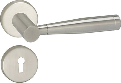 Poignée de porte Impresso - retford - pour l'intérieur - ronde avec rosace à clé ronde - acier inoxydable - 2 pièces