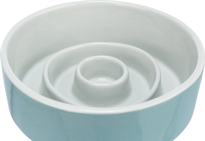 Trixie Food Bowl Slowfeding en céramique bleu gris