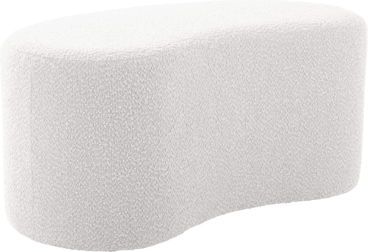 Pouf Leitmotiv ada wave - blanc - 80x43x36cm - scandinave