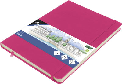 Carnet de croquis Kangaro - a4 - rose vif - avec élastique et ruban - k-861330