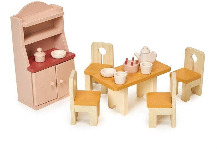 Jouets de salle à manger de maison de poupée en bois Mentari - jouets en bois durables.
