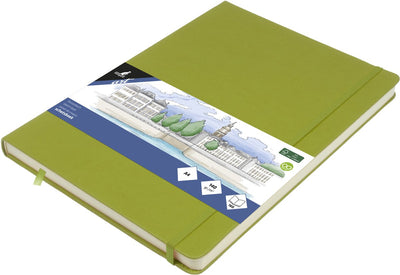 Carnet de croquis Kangaro a4 - vert citron - couverture rigide - avec élastique et ruban - k-861249