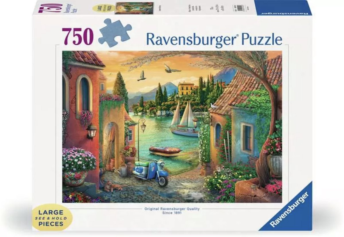 Ravensburger puzzle lac idyllique de Côme - 750 pièces xl adultes.