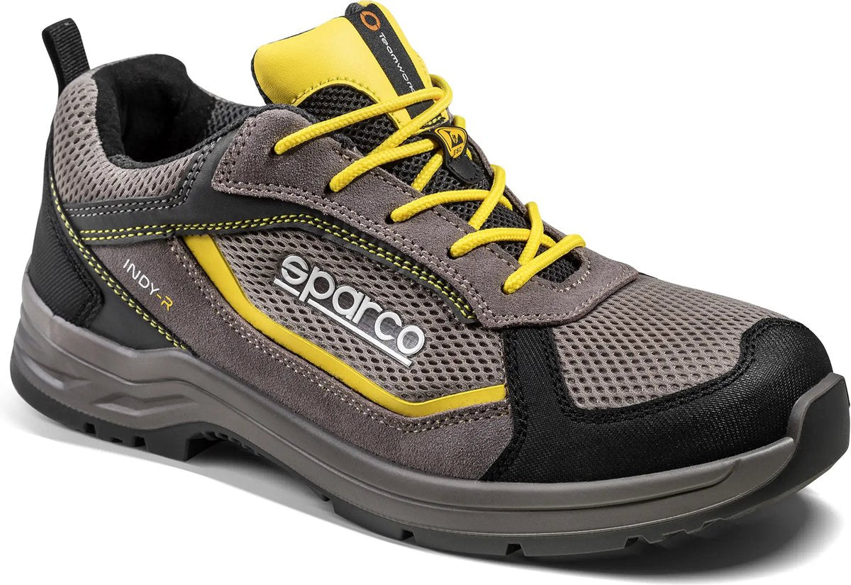 Sparco indy edmonton – chaussure de sécurité s1ps avec semelle flexgrip+ et mesh respirant - beige-jaune - taille - 43