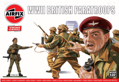 Airfix model kit véhicules militaires - 02701v parachutistes britanniques de la seconde guerre mondiale - figurines en plastique - 1:32 - modélisme