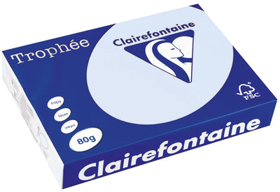 Papier coloré Clairefontaine trophée, a4, 80 g, 500 feuilles, bleu azur