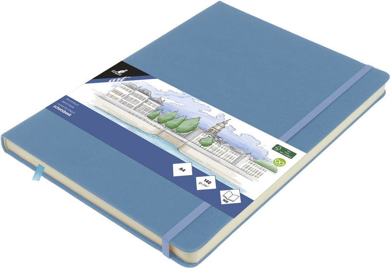 Carnet de croquis Kangaro - a4 - bleu ciel - avec élastique et ruban - k-861335