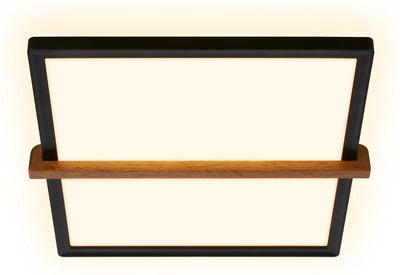 Briloner remsa - Plafonnier LED - Plafonnier à lumière indirecte - Lumière blanc chaud - 29 x 31,5 x 4 cm - Bois noir