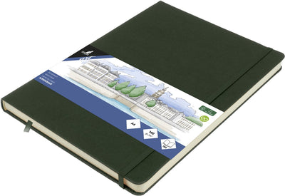 Carnet de croquis Kangaro a4 - vert forêt - couverture rigide - avec élastique et ruban - k-861248