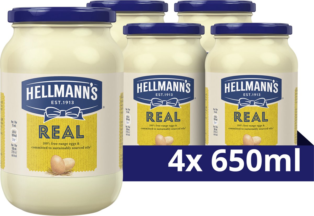 Hellmann's real - real - à base d'œufs fermiers - 4 x 650 ml